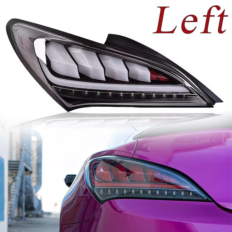Left Shiny White Sequential LED Tail Lights For 2010-2016 for Hyundai for Genesis Coupe