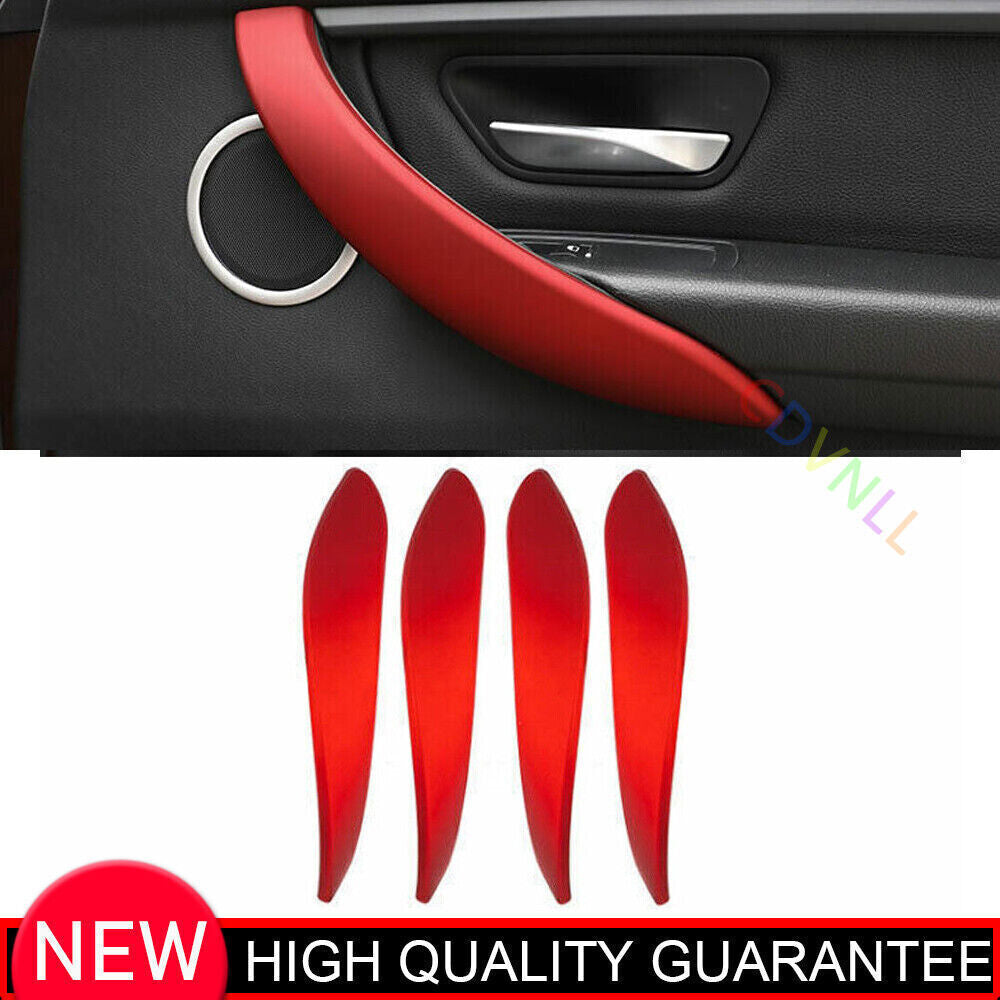 for BMW 3 4 Series GT 2014-18 Matte Red Car Interior Door Armrest Strip Trim 4P