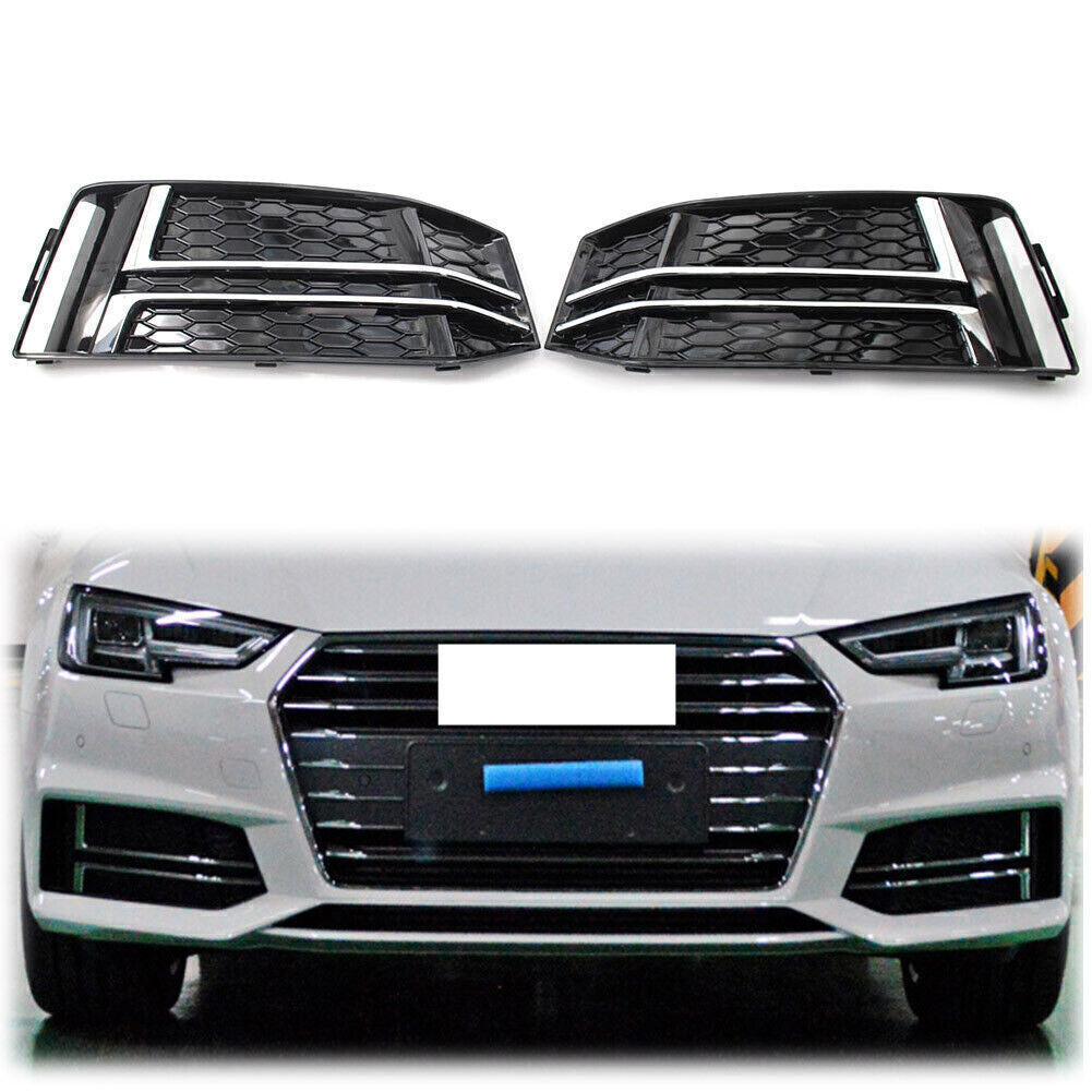 Front Bumper Lower Grille Grill L + R Set for AUDI S4 A4 S-Line B9 2017 2018 cl