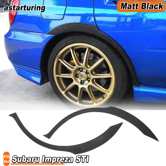 2PCS PU Wheel Well Arch Covers Fender Flares Trim for Subaru Impreza STI 2002-09