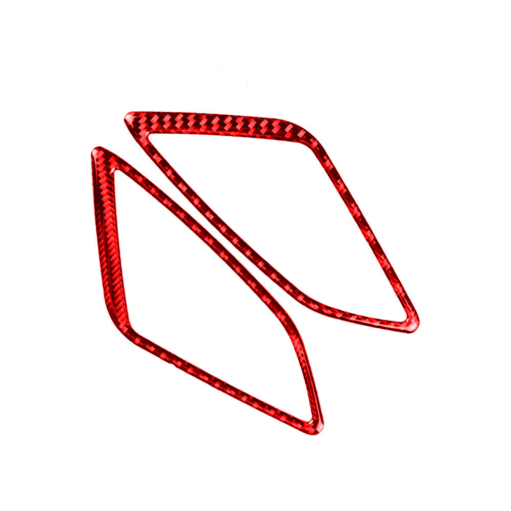 2x Red Carbon Fiber Dashboard Air Vent Outlet Trim for Mazda 3 Axela 2014-2018