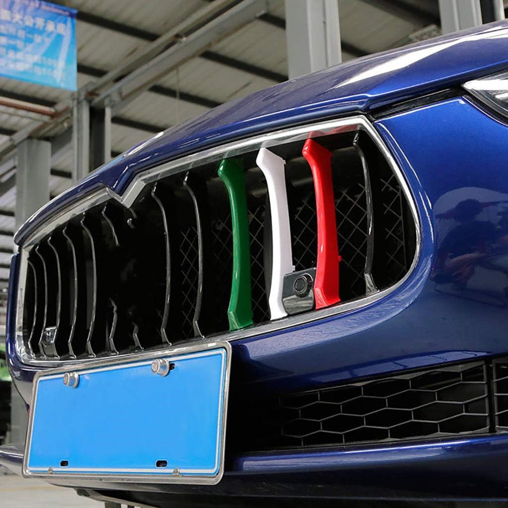 3pcs for 2014-2017 for Maserati Ghibli Italian Flag Colors Front Grille Trim Covers
