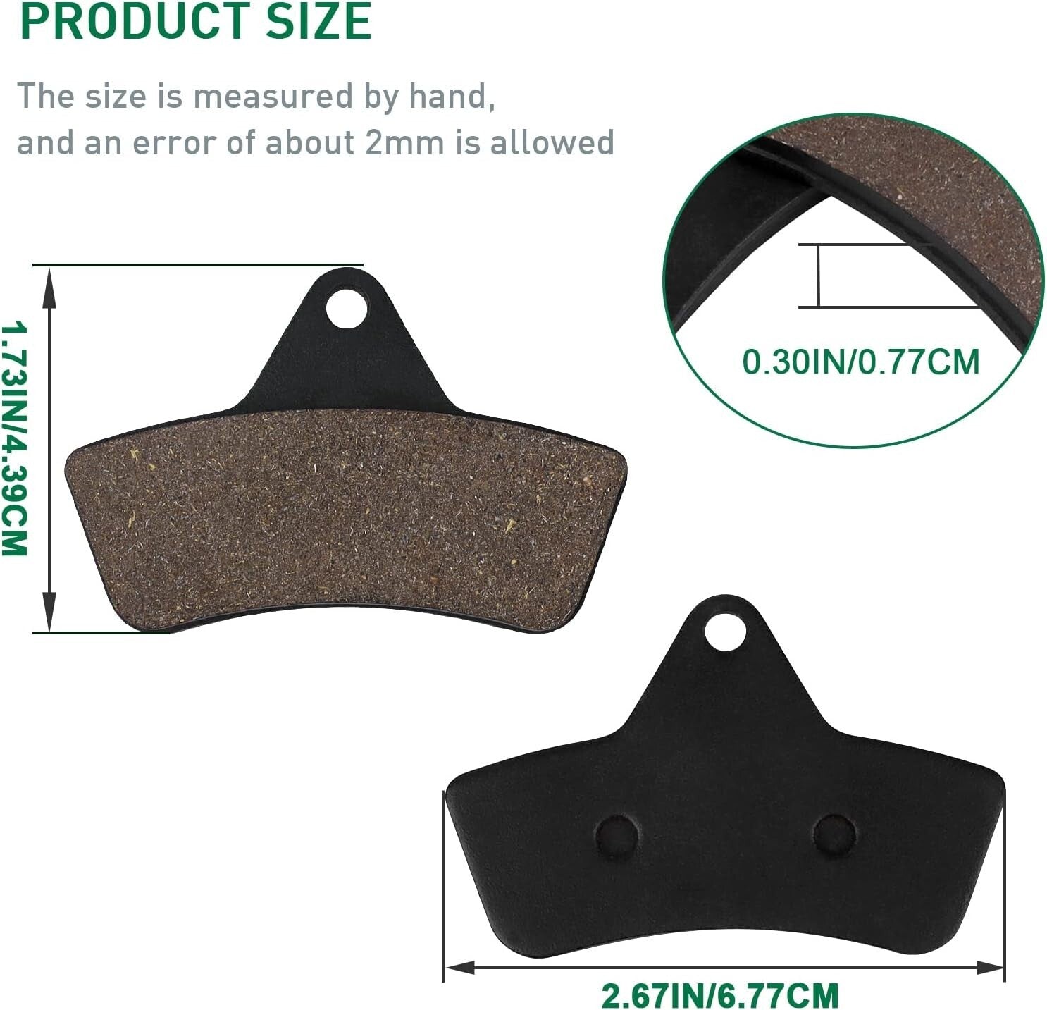 Front Rear Brake Pads for Arctic Cat 400 500 250 300 2X4 4X4 1998 1999 2000 2001