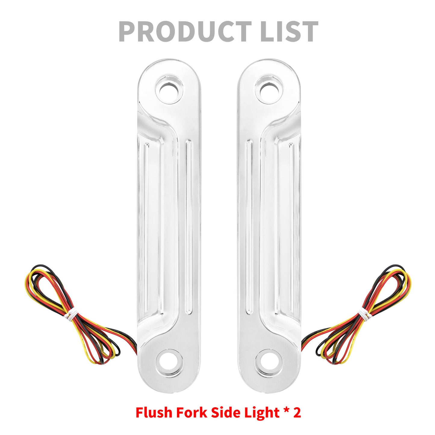 Chrome LED Flush Fork Turn Signal Side Light for Harley Road Electra Glide 98-24