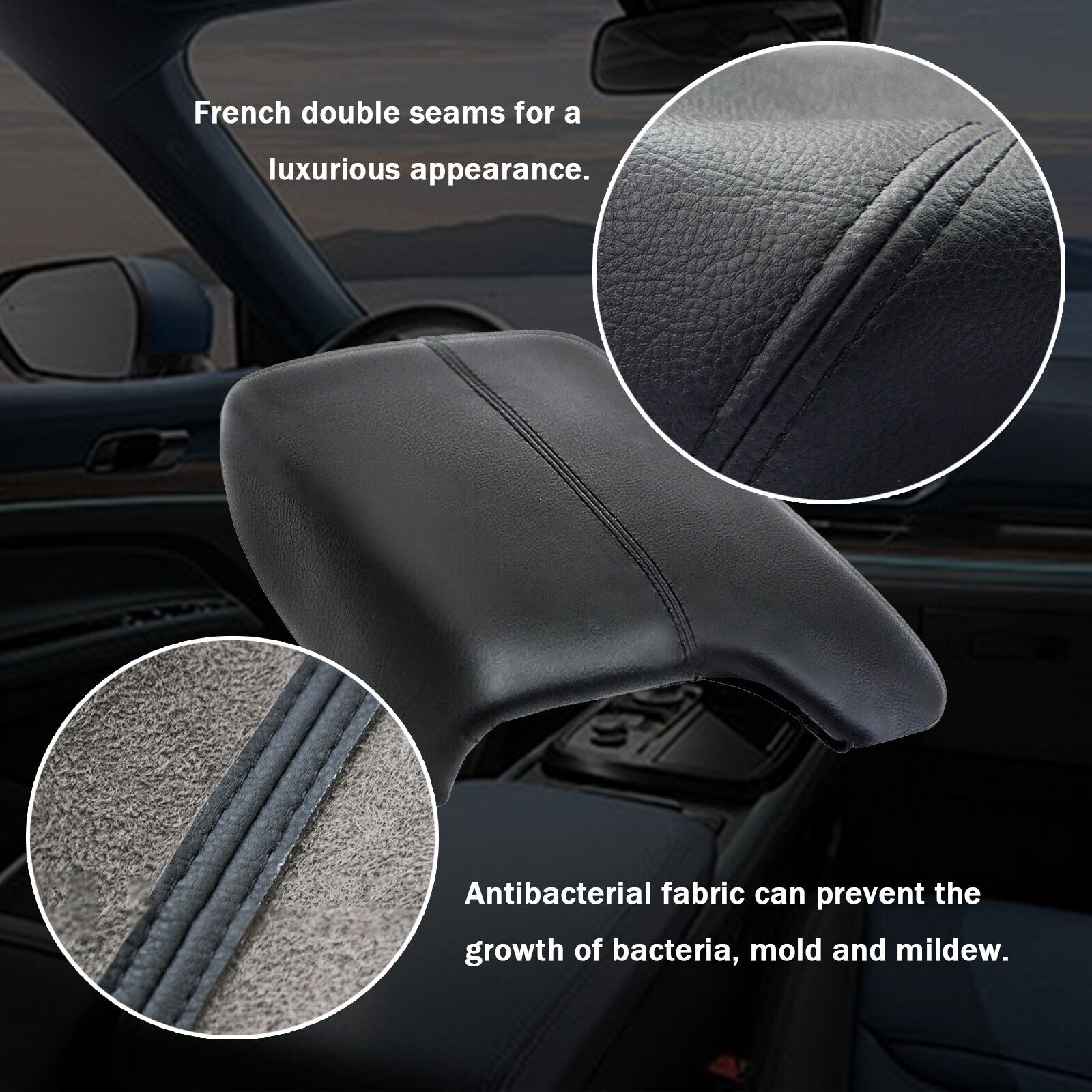 Fits 2013-2017 for Honda Accord Center Console Lid Armrest Leather Replacement Cover