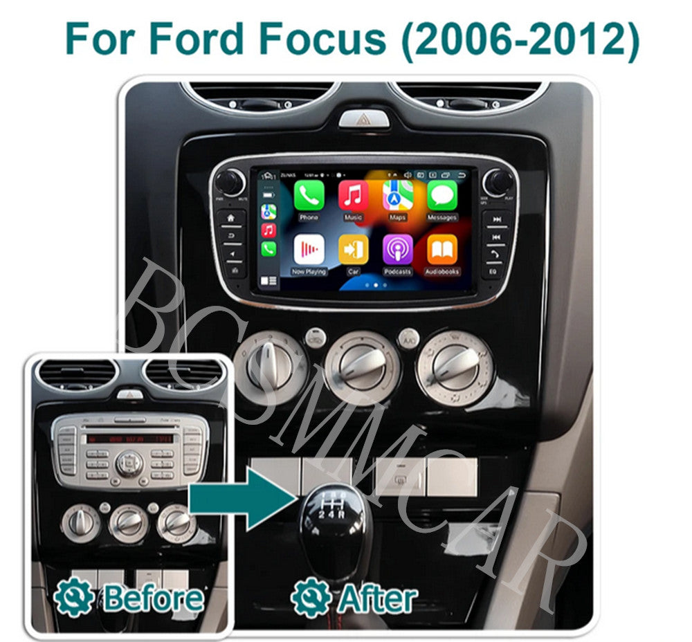 7in Car Stereo Radio For Apple Carplay Android Auto Fit for Ford Focus 2004-2012