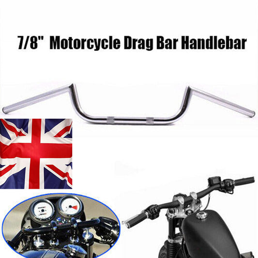 Motorcycle 22mm 7/8 Drag Bar Wide Handlebar For Chopper Cafe Racer for Honda Chrome