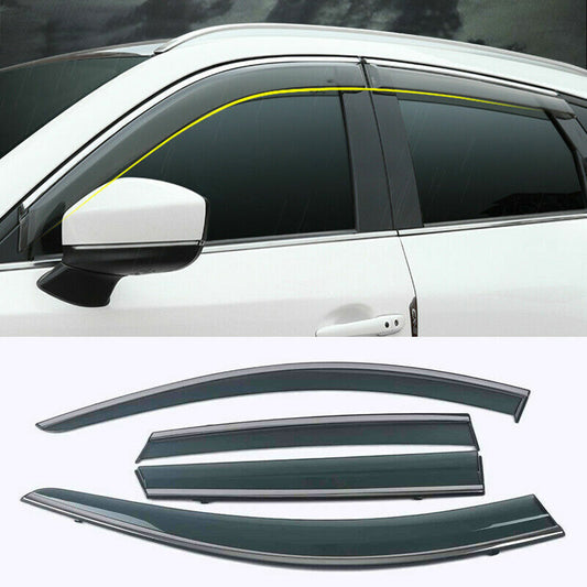 for Mazda CX-5 2017-2024 Window Visor Vent Shades Sun Rain Guard W/Chrome Trim