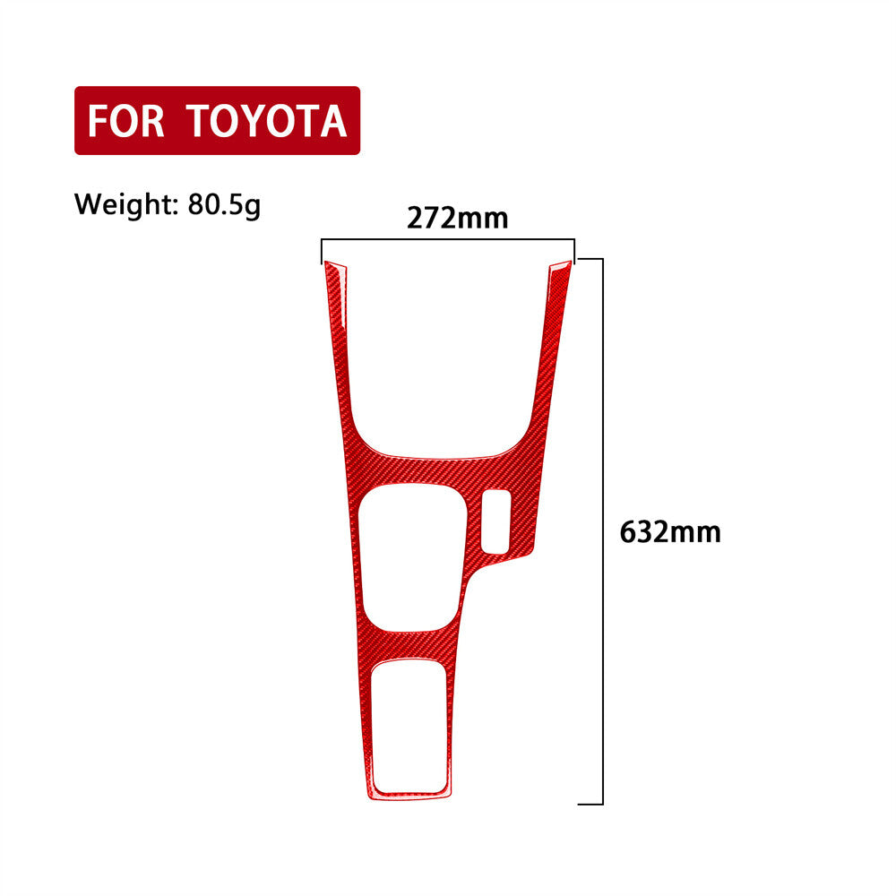 For Toyot@ Hilux Revo 15-21 RHD Red Carbon Central Control Gear Shift Panel Trim