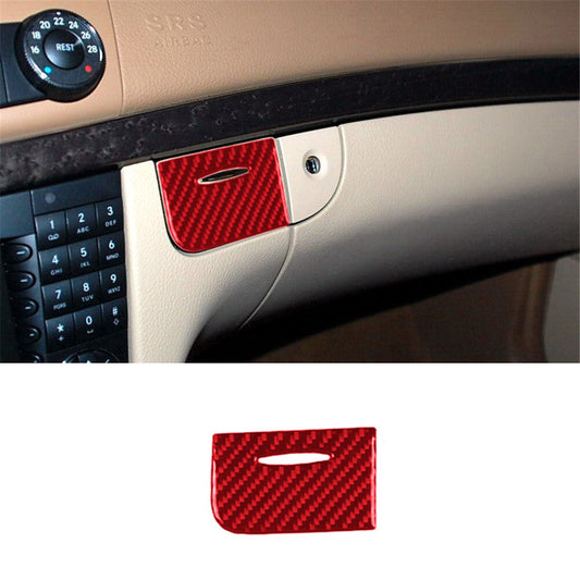 Red Carbon Fiber Glove Box Handle Trim for Mercedes-Benz E-Class W211 2003-2009