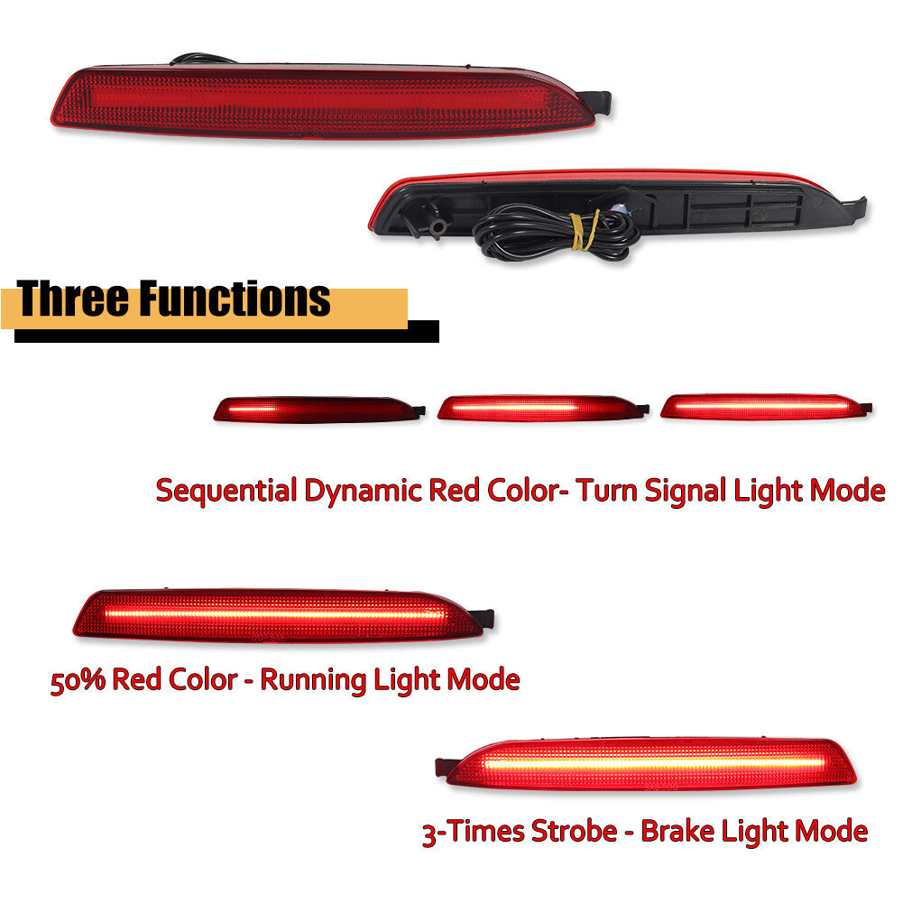 Suitable for 2011-13 for Kia Sorento Red Lens Red LED Rear Brake Sequence Light Kit