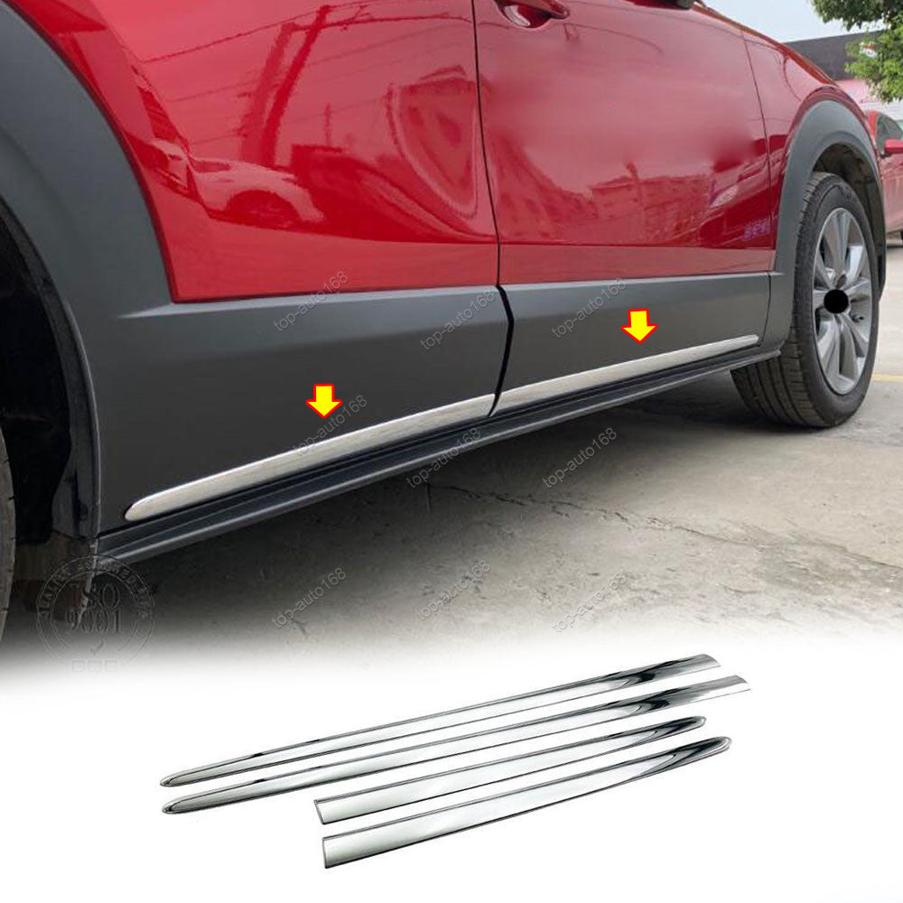 Chrome Body Door Side Molding Sill Strip Guard Covers for Mazda CX-30 2020-2024