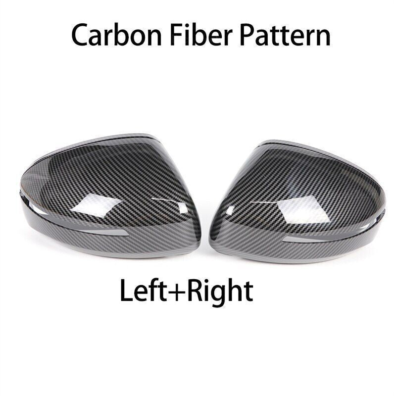 Carbon fiber patterned side mirror caps for Audi TT TTS RS 8J MK2 2007-2014 R8 2x.