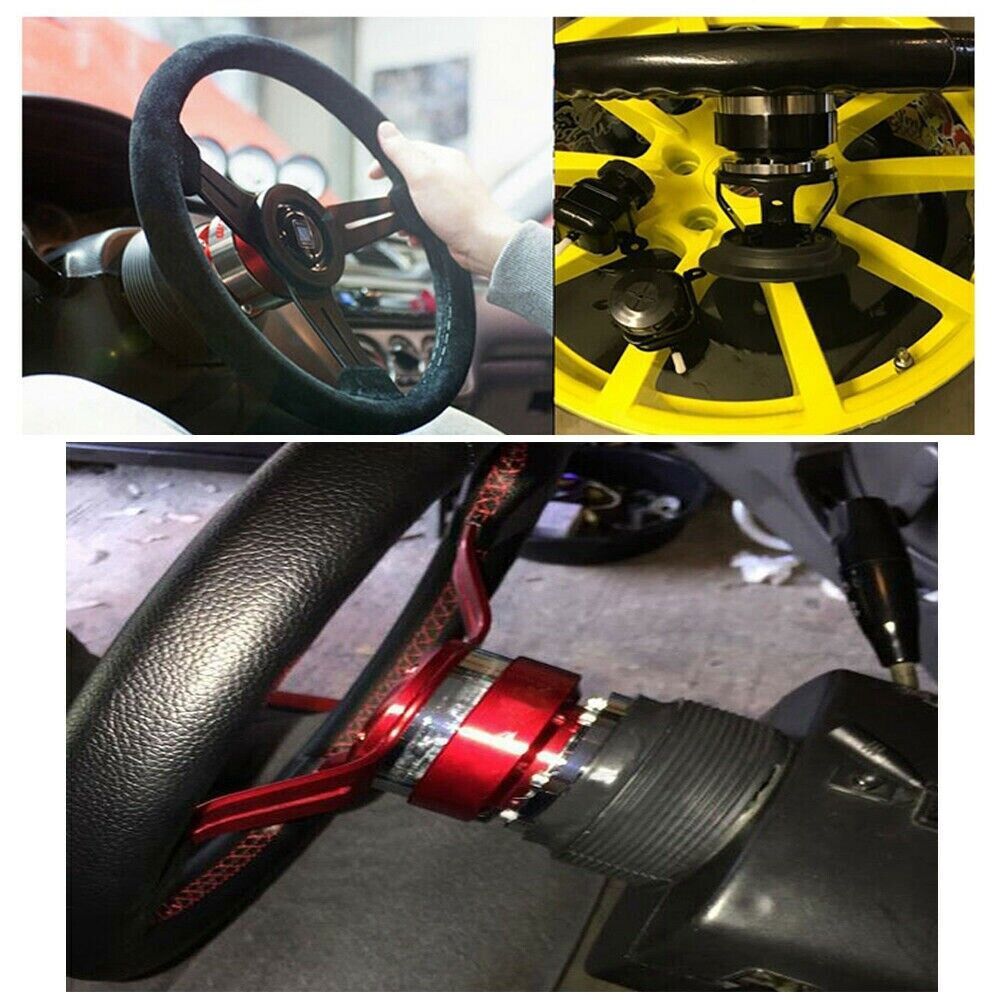 Blue 345mm Deep Dished Racing Steering Wheel+Ball Quick Release Adapter Kit
