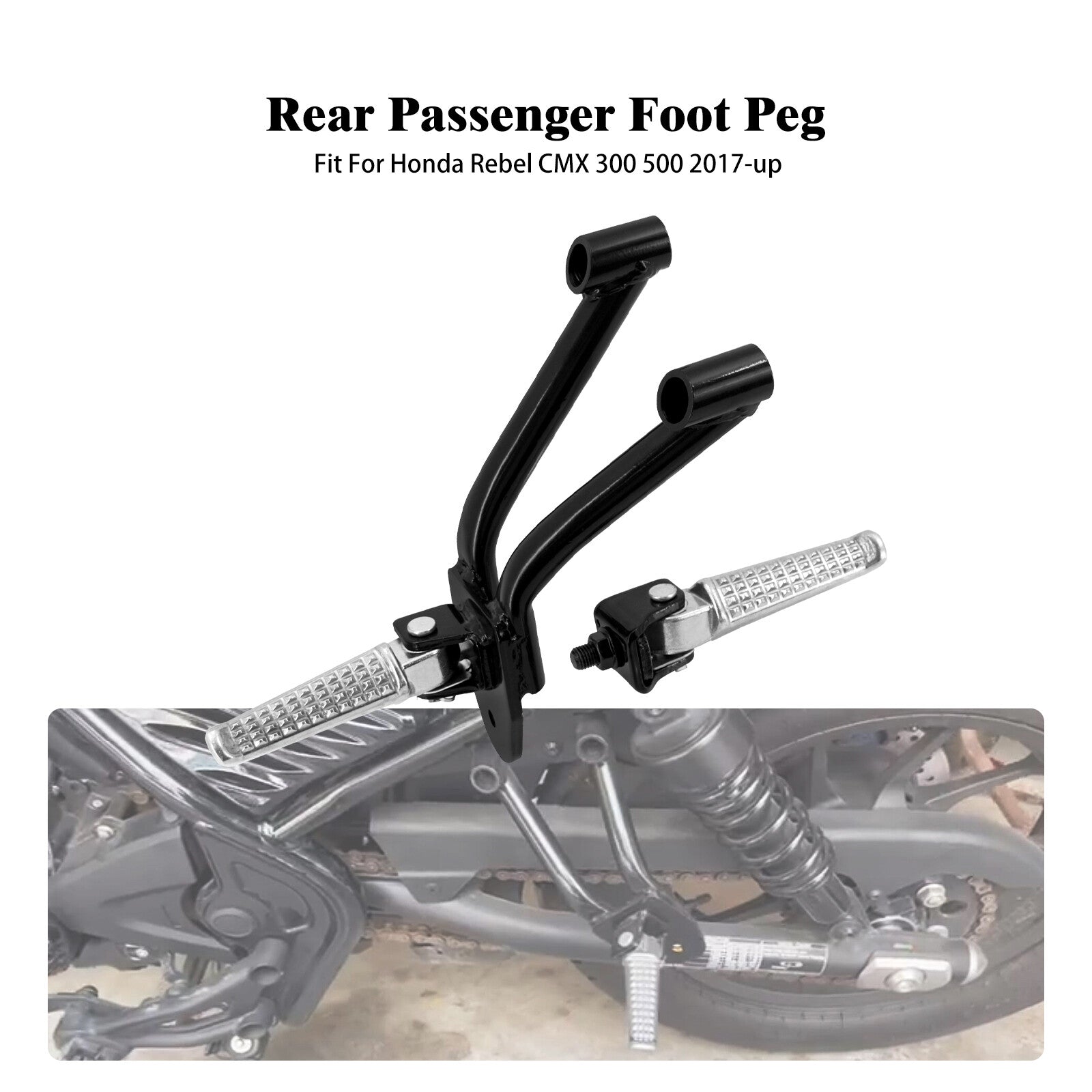 Aluminum Rear Passenger Foot Pegs Fits for Honda Rebel CMX300 CMX500 2017-2024