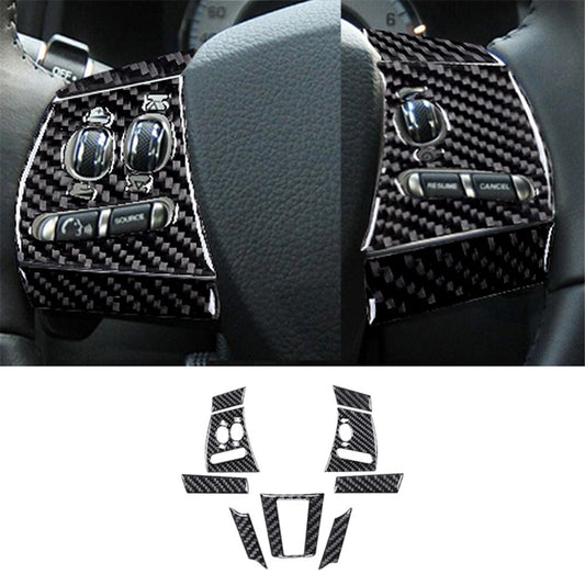 9x for Jaguar XF 2009-2011 Interior Steering Wheel Decor Trim Cover Carbon Fiber