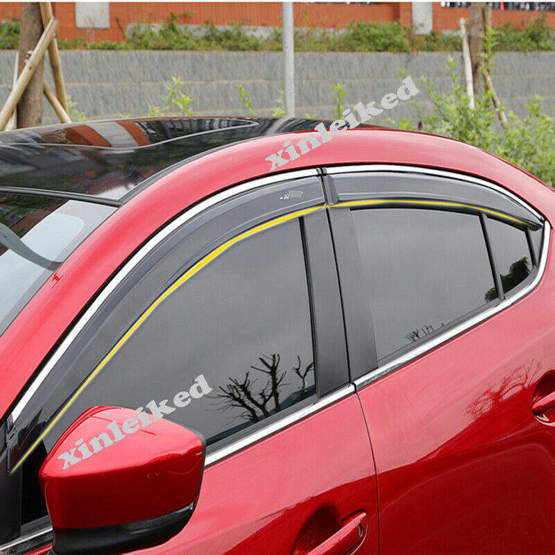 for Mazda 3 Axela Sedan 2014-2018 Window Vent Visors Shade Sun Rain Guard Covers
