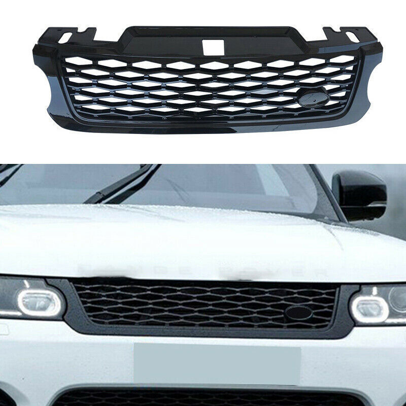 Glossy Black Front Grille Mesh Grill Replace for Range Rover Sport SVR 2014-2017