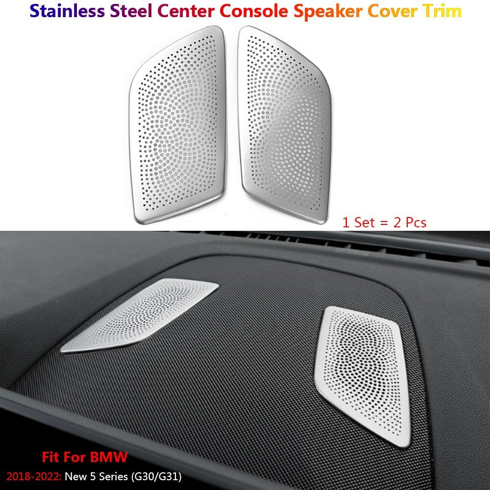 Stainless for BMW 5 Series G30 G31 Car Center Console Speaker Stereo Cover Trims