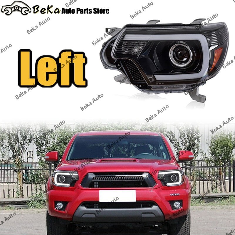 Suitable for 2012-2015 for Toyota Tacoma [LED C-bar] Left front black headlight