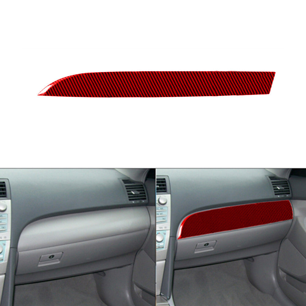 Red Carbon Fiber Passenger Side Decorative Cover Trim for Toyota for Camry 2007-2011