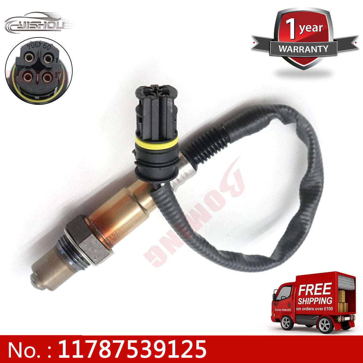 Oxygen sensor 11787539125 is suitable for BMW E60, E61, E63, E64, E70, 540i, 550i, and 650i models manufactured between 2001 and 2014.