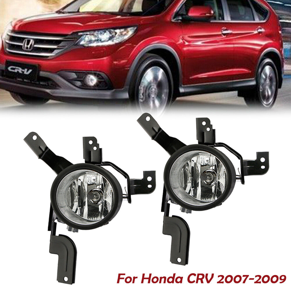 Two front bumper driving lights and fog lights with bulbs for Honda CRV CR-V 2007-2009