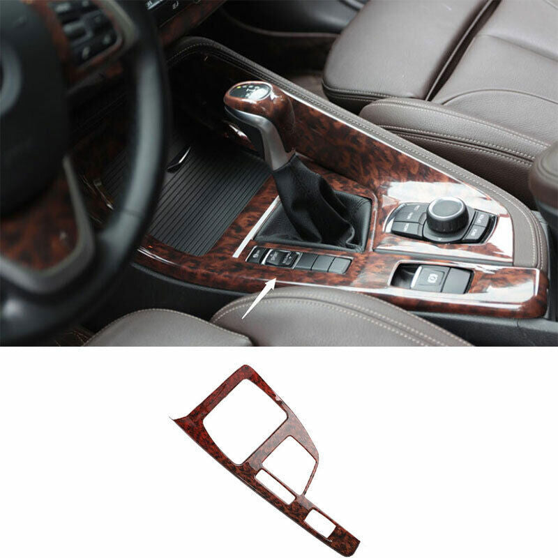 Fit for BMW X1 F48 2016-2022 Brown Wood Middle Console Gear Shift Frame Trim 1P