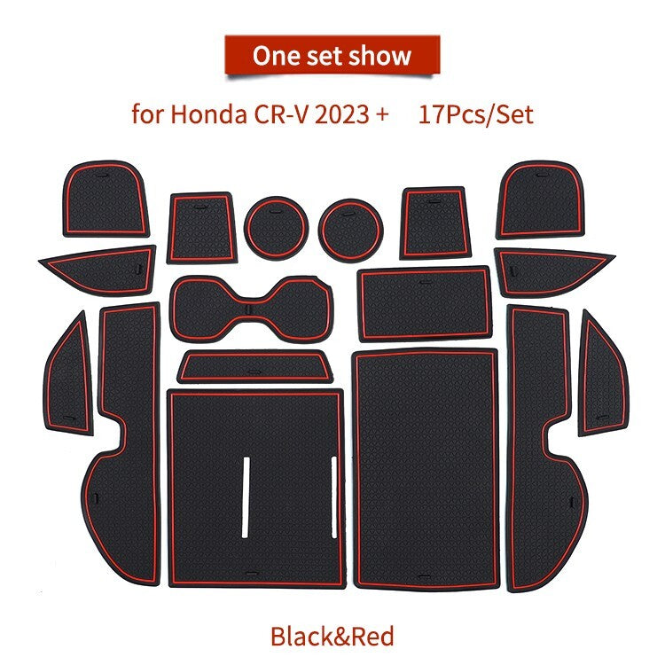 Anti-Slip Gate Slot Mat for Honda CR-V CRV 2023 + Non-Slip Door Groove Cup Pad