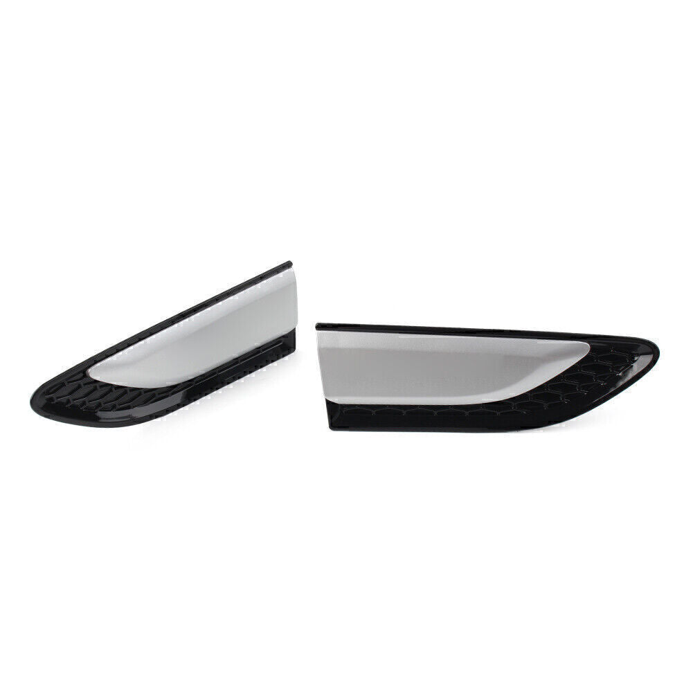 Pair Fender Vent Grille Louver Silver for Land Rover Discovery Sport 2015-2021