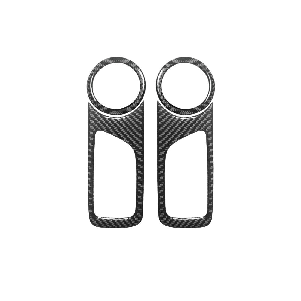 for Toyota Tacoma 2012-2015 Front Door Horn Ring Trim Handle Cover Carbon Fiber