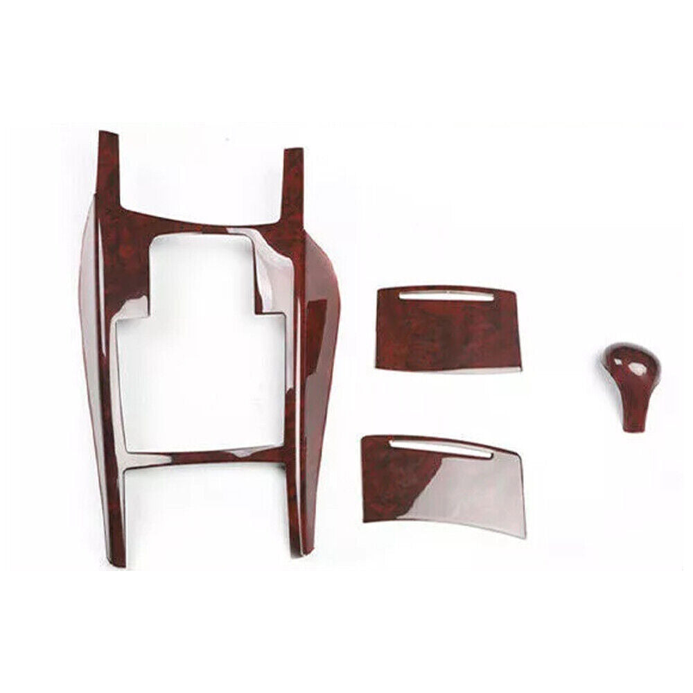 for Audi A6L 2008-2011 Brown Wood Grain Middle Console Gear Shift Cover Trim 4P