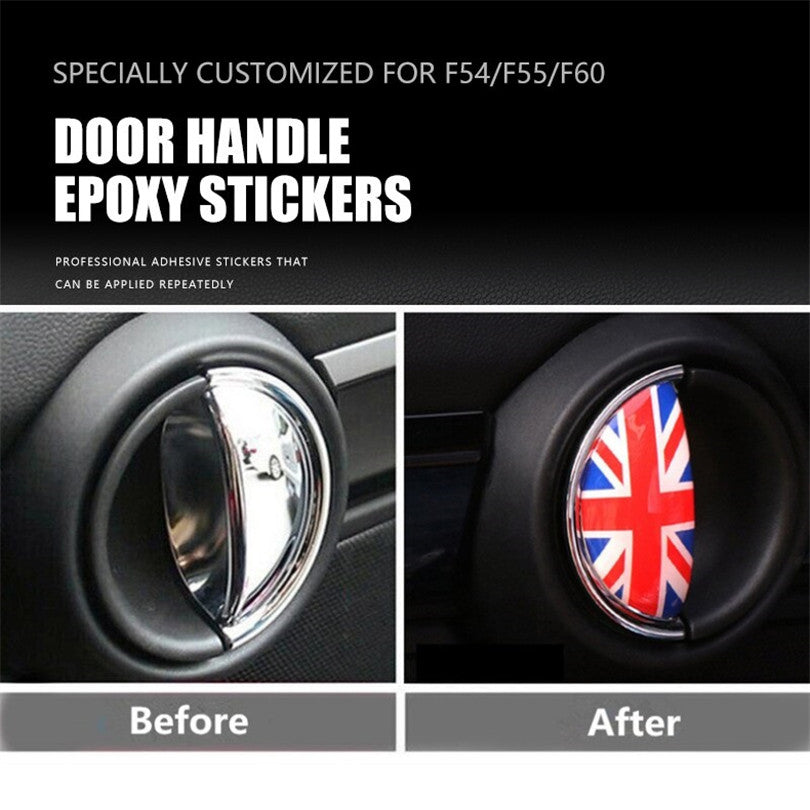 4x for MINI Cooper S Clubman F54 F55 F60 Union Jack 3D Door Handle Sticker