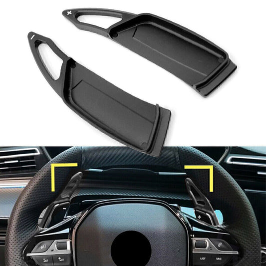 Aluminum Black Steering Wheel Paddle Shifter Fit for Peugeot 3008 5008 GT 2017-19