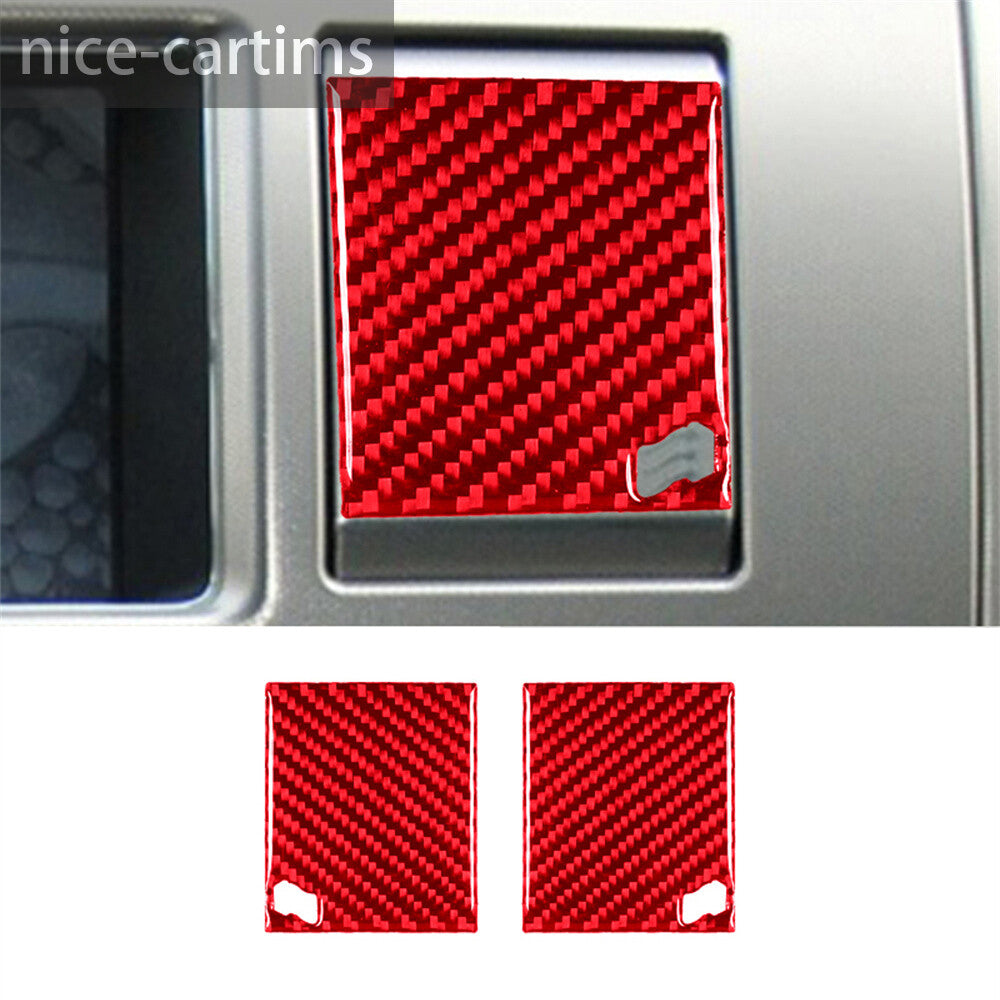 2¡ÁRed Carbon Fiber Central Control Vent Panel Decor Trim for Jaguar XF 2009-2011