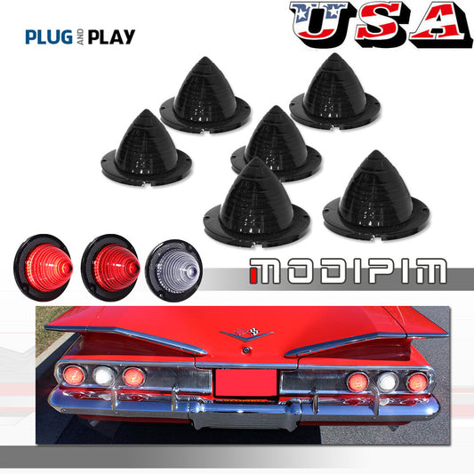 Smoke effect suitable for 1961/1960 Impala Bel Air LED taillights and spare light lens kit