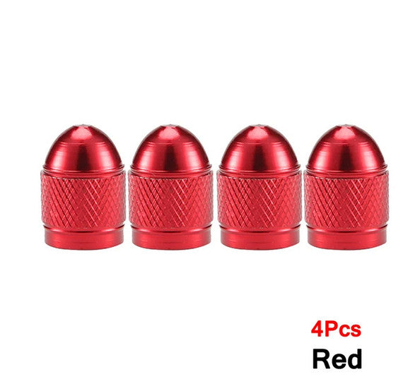 4-piece car tire valve cover rod air dust cover red bullet for Mercedes-Benz