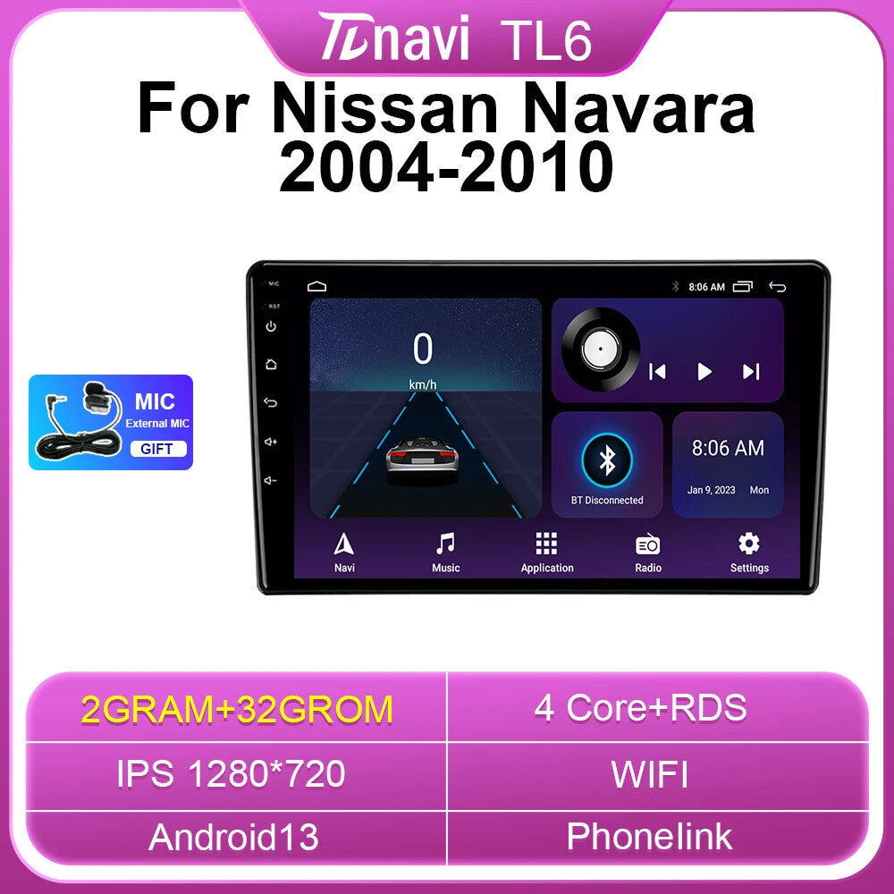 for NISSAN NAVARA Android Car Stereo Radio CarPlay Multimedia GPS Video Player