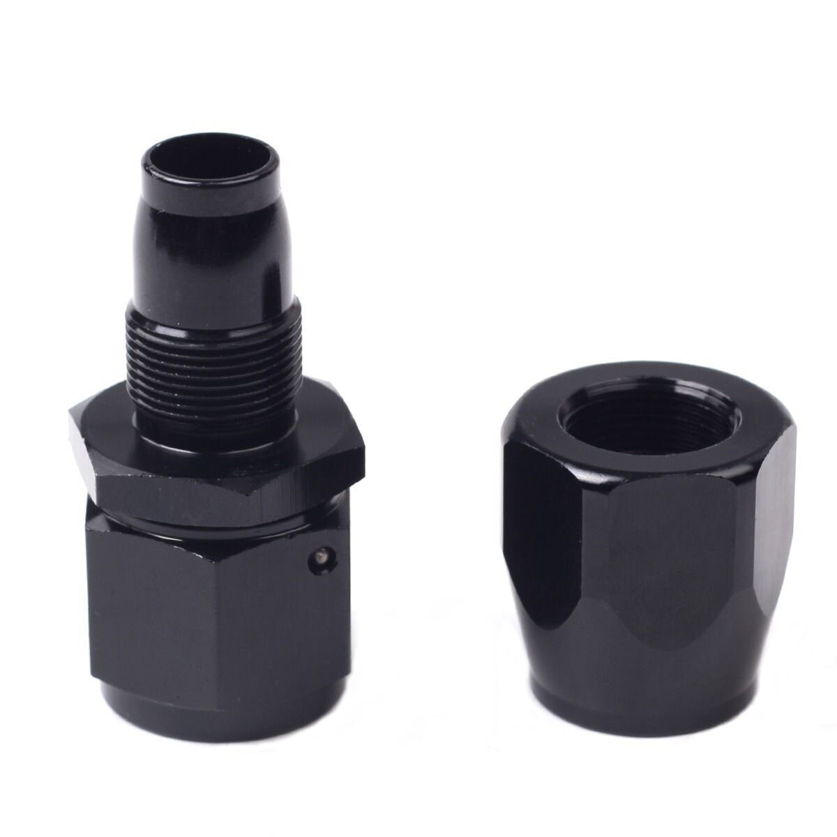 4PCS AN8 0 Degree Straight Fuel Oil Gas Line Hose End Fitting Connector Black