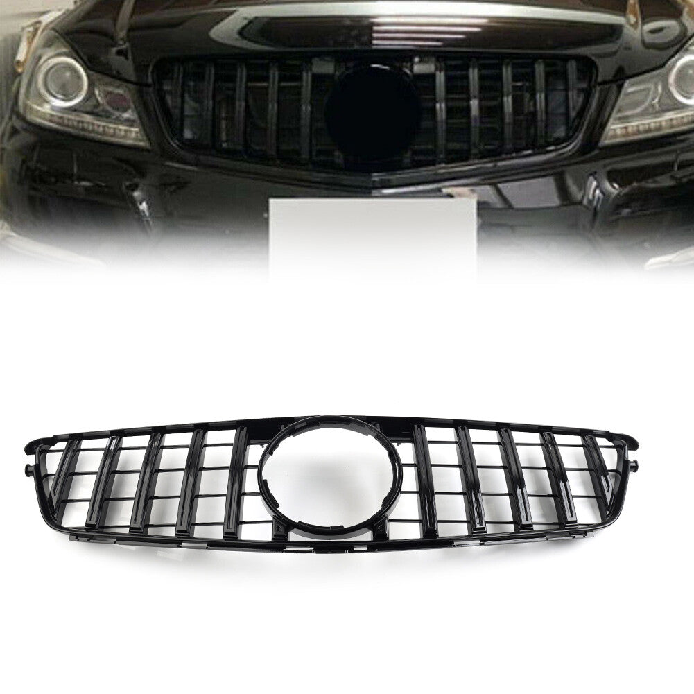GTR Style Front Bumper Hood Radiator Grille Fit for Benz C Class W204 2007-2014