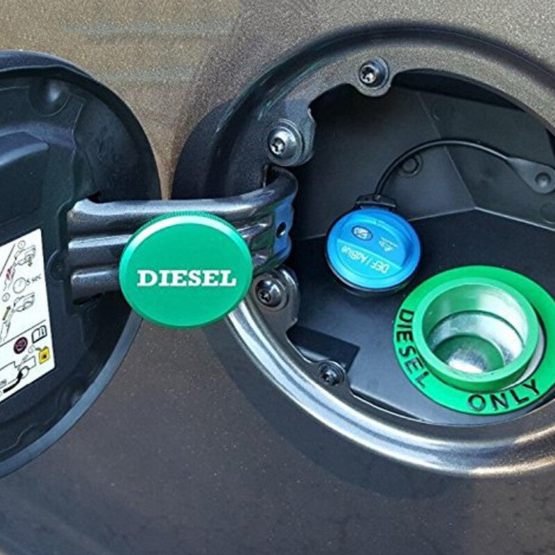 Diesel fuel cap, aluminum fuel cap and DEF cap combination for 2013-2018 for Dodge for Ram 1500