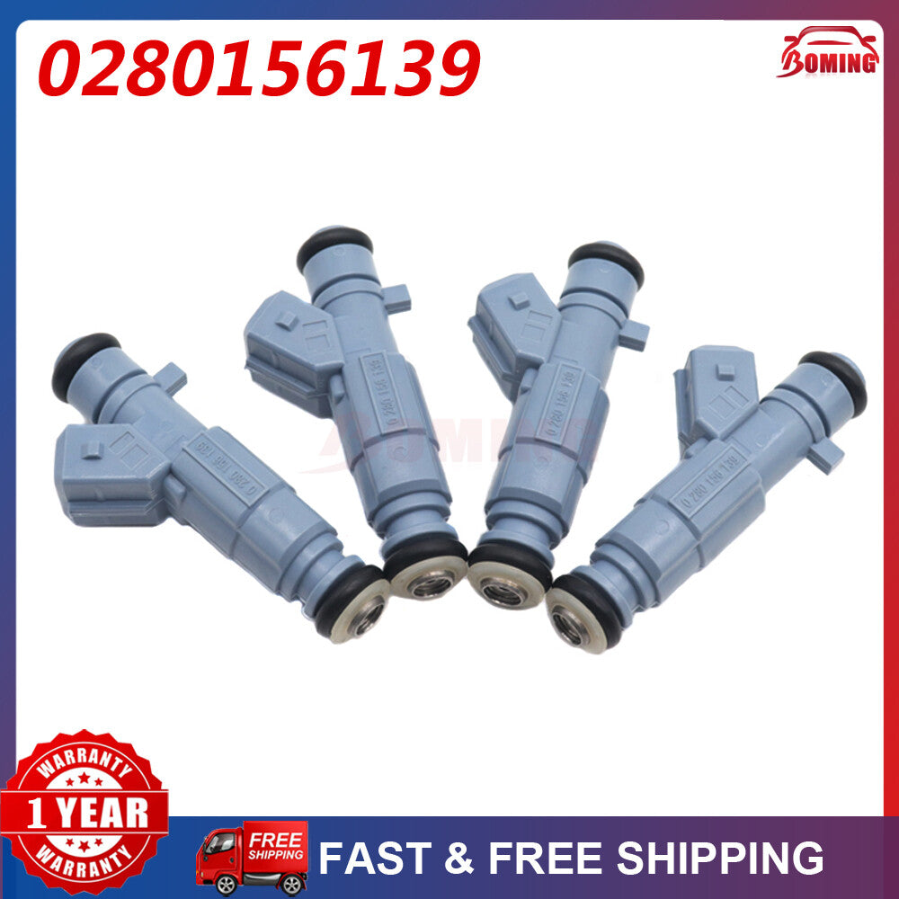 4-pack of new fuel injectors 0280156139 for Peugeot 206, 307, for Citroen C4 9642872780