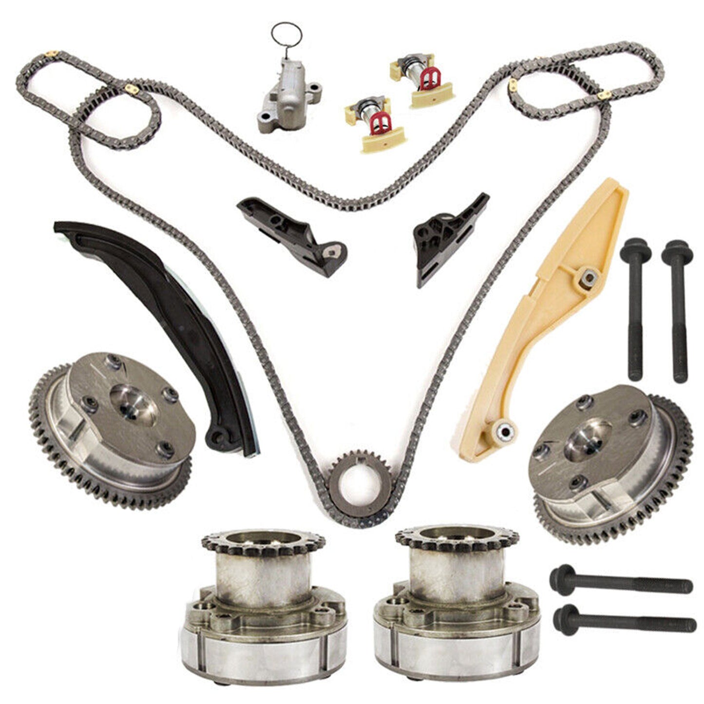 Engine Timing Chain Kit Cam Phaser VVT AT4Z6K255A Fits for Edge Eplorer F150 US
