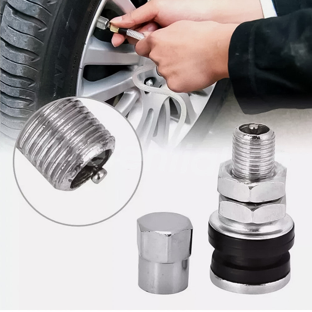 4PCS Bolt Valve Flush Mount Metal Chrome Tire Valve Stems High Pressure