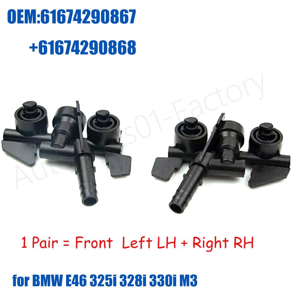 Left+Right Headlight Washer Nozzle For 1999-2006 for BMW 3-Series E46 61674290867