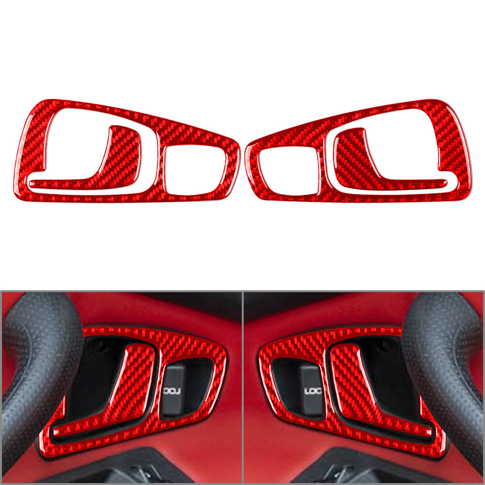 Interior Door Handle Cover Trim for Honda S2000 2004-2009 Carbon Fiber Red Car
