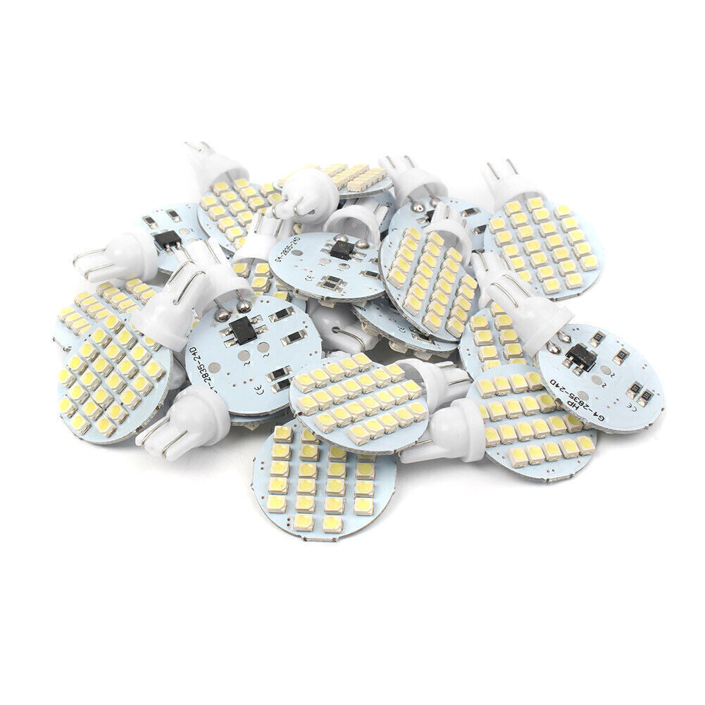 20x Super White T10/921/194 RV Trailer Landscaping 24SMD Interior LED Light Bulb