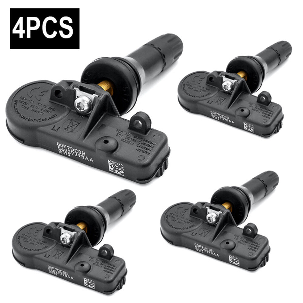 4-pack TPMS tire pressure sensors 56029398AB 68241067AB suitable for Chrysler , for Jeep , and for Dodge .