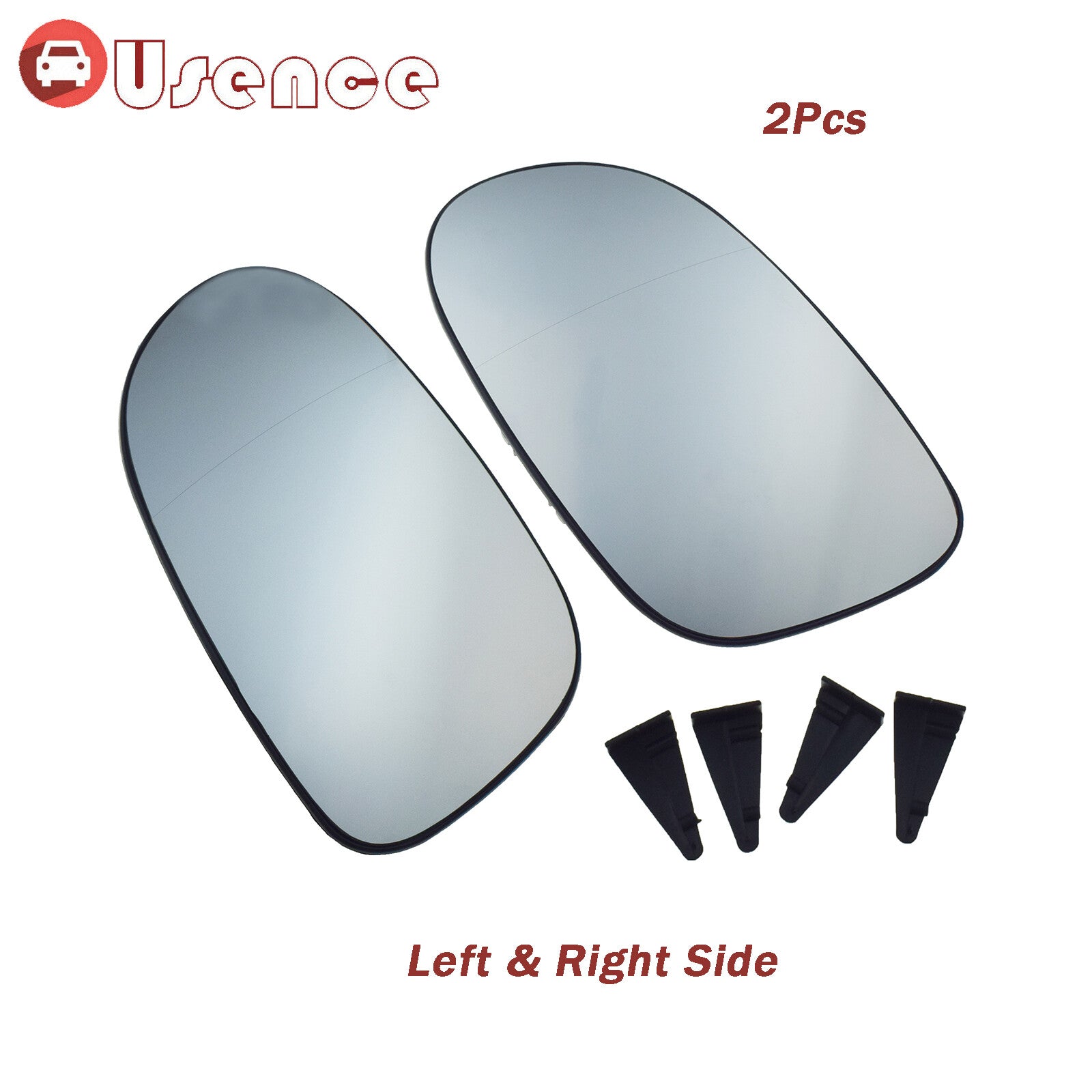 2Pcs Left Right Side Mirror Glass Heated W/ Backing for Mercedes-Benz CLK55