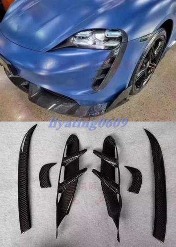 Carbon fiber front bumper air intake spoiler cover for Porsche Taycan 2020 - 2022